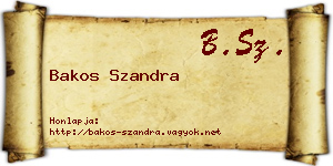 Bakos Szandra névjegykártya