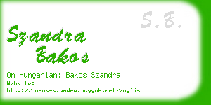 szandra bakos business card